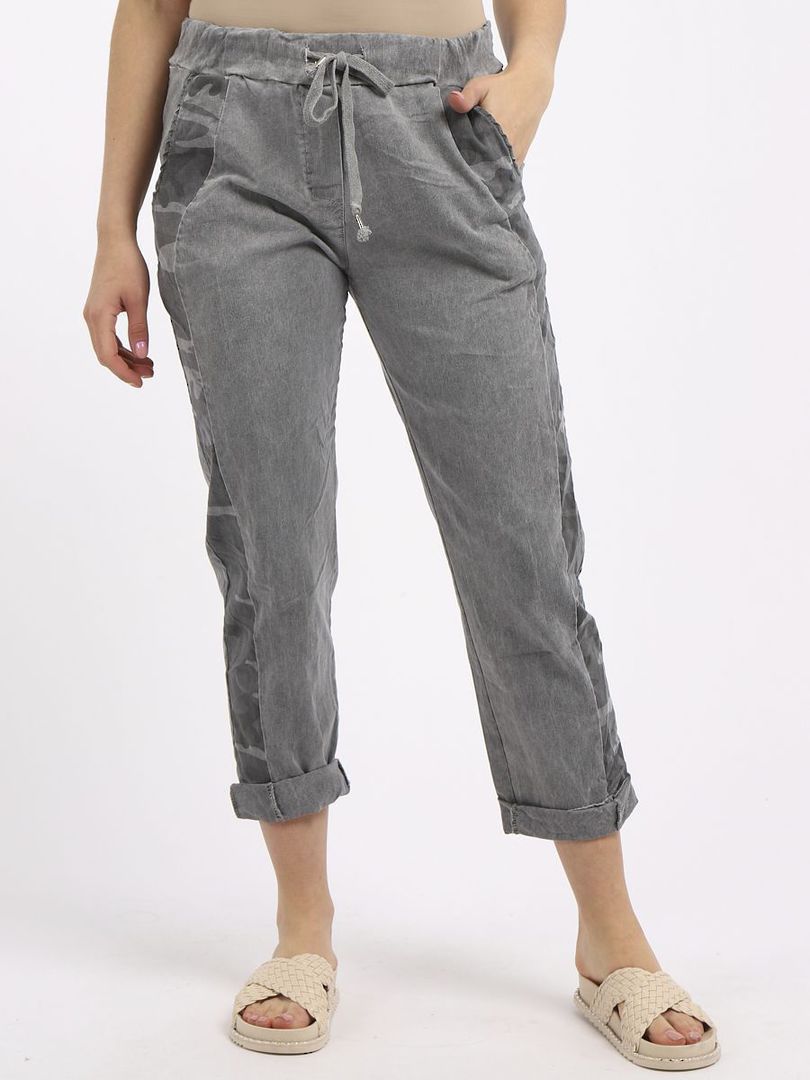 Camo Side Stripe Trousers Grey image 3